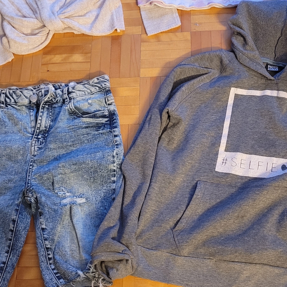 Urban Girls Classic Blue Denim Shirt for Kids And 3 Tops